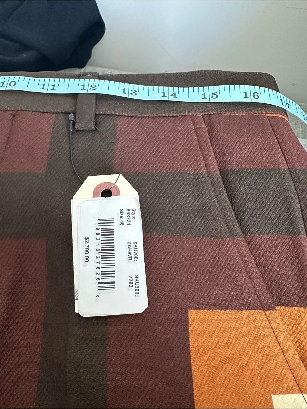 Gucci Men’s Brown and Tan Geometric Wide-Leg Trousers